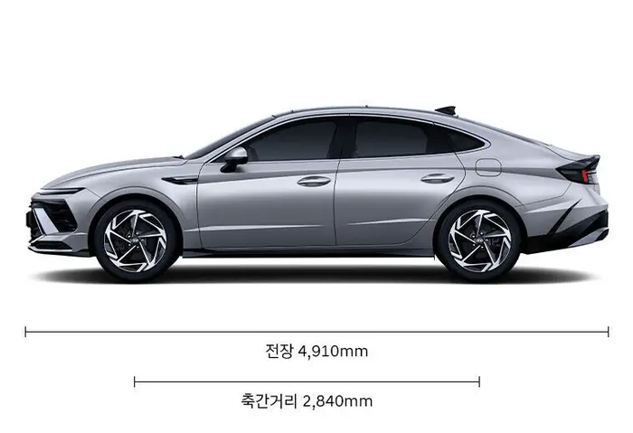 쏘나타 K5 비교, 쏘나타 디엣지 측면 제원